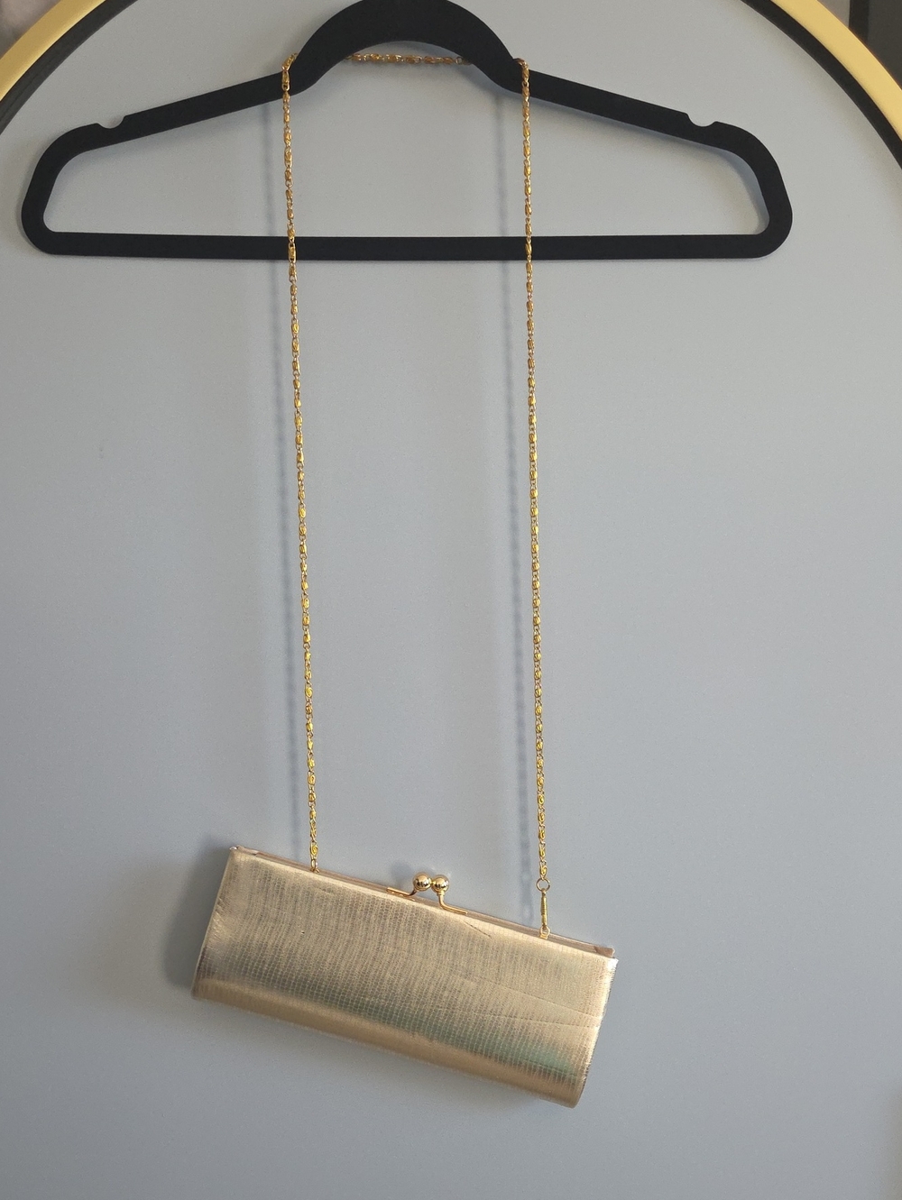 Aldo Gold Metallic Clutch Shoulder Bag